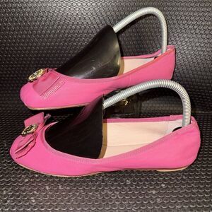 KATE SPADE AUTH $299 Women's Pink Leather Fontana Too Ballet Flat Shoes Size 7.5